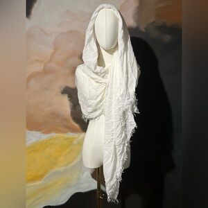 Theory Cashmere Blend Ivory Scarf OSFA